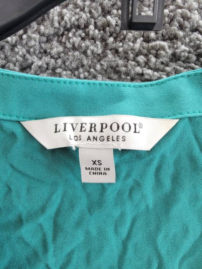 Liverpool Los Angeles Short Flutter Sleeve Dress Women XS Mermaid Teal Pullover