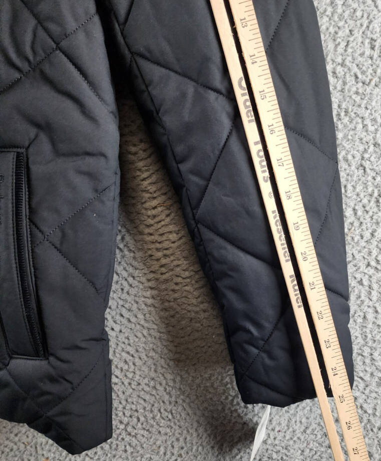Barbour Elmwood Box-Quilted Jacket Men's S Black Full-Zip Closure Long Sleeves~