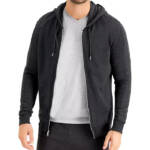 I.N.C. International Concepts INC Fortune Full Zip Hoodie Men's S Deep Black L/S