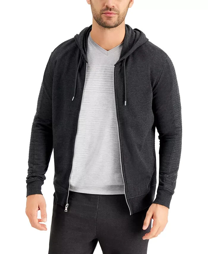I.N.C. International Concepts INC Fortune Full Zip Hoodie Men's S Deep Black L/S