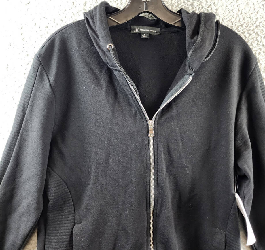I.N.C. International Concepts INC Fortune Full Zip Hoodie Men's S Deep Black L/S