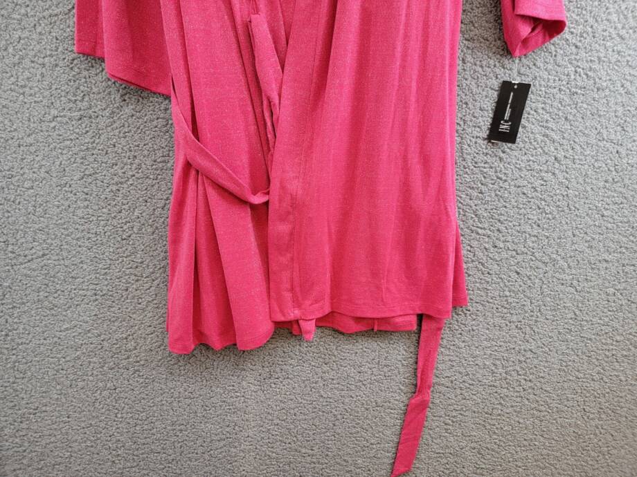 INC International Concepts 2-Pc Sparkle Robe & Chemise Women's L Magenta Sparkle
