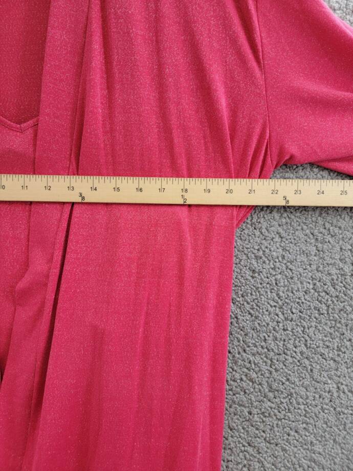 INC International Concepts 2-Pc Sparkle Robe & Chemise Women's L Magenta Sparkle
