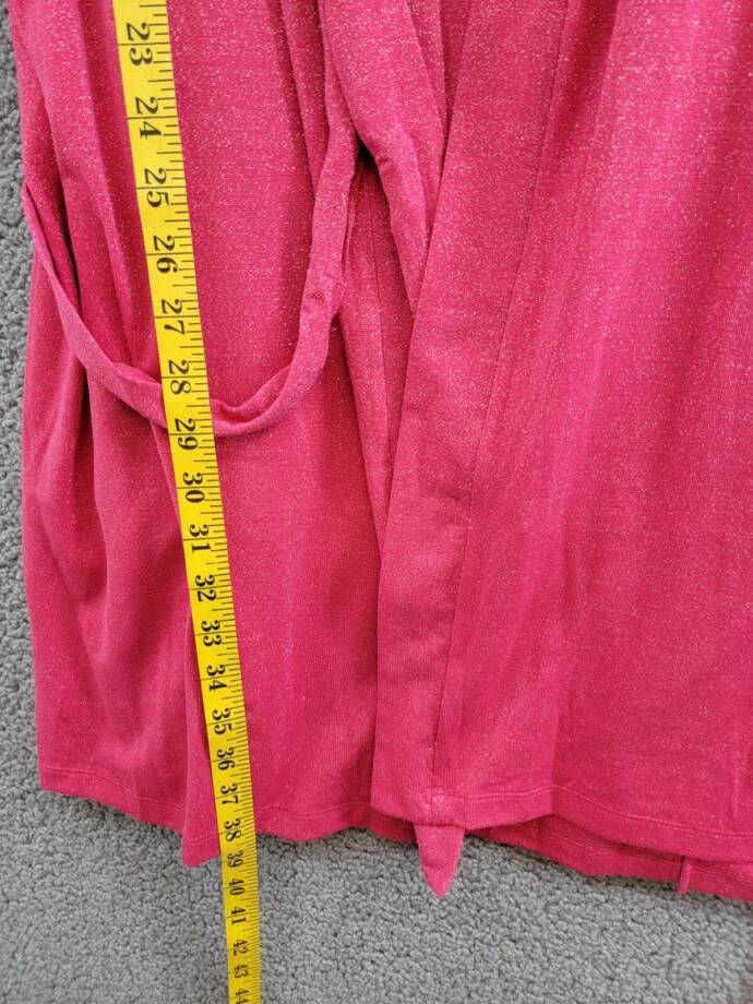 INC International Concepts 2-Pc Sparkle Robe & Chemise Women's L Magenta Sparkle