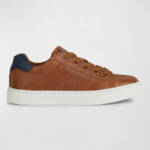 GEOX Nashik Garçon Low Cut Sneaker Boys 33 Cognac/Navy Lace And Zip Closure