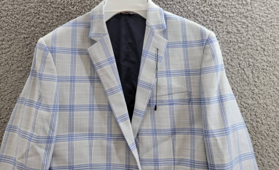 Tommy Hilfiger Modern-Fit Multi Windowpane Sport Coat Big Boys 18 Silver/Blue