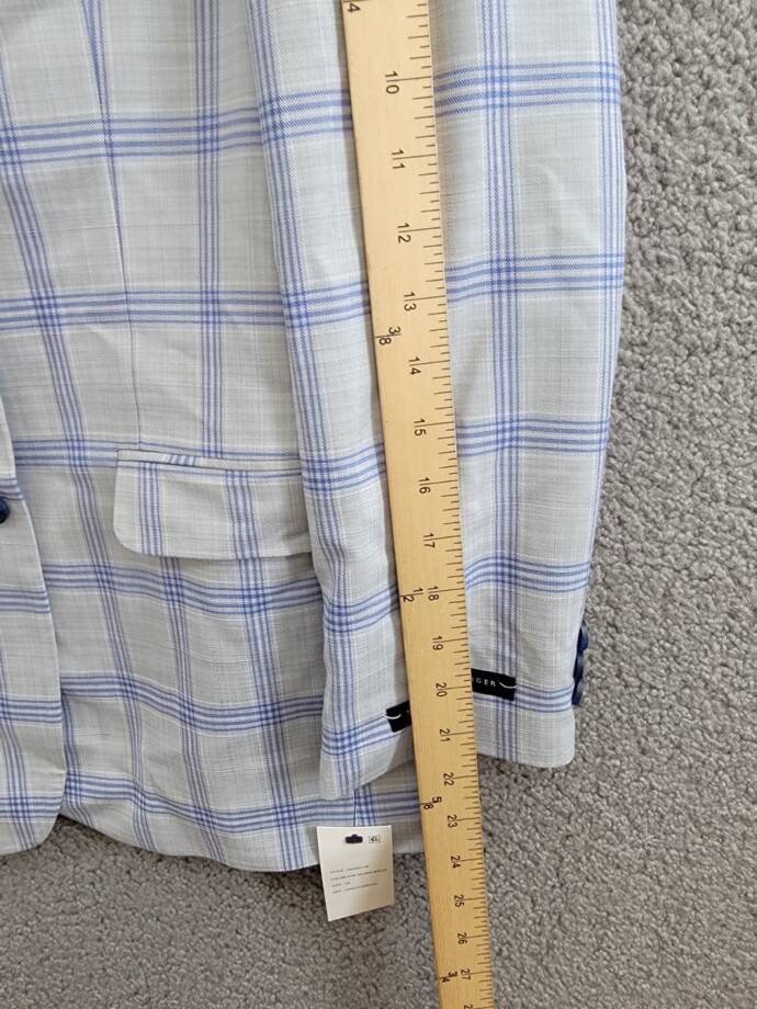 Tommy Hilfiger Modern-Fit Multi Windowpane Sport Coat Big Boys 18 Silver/Blue