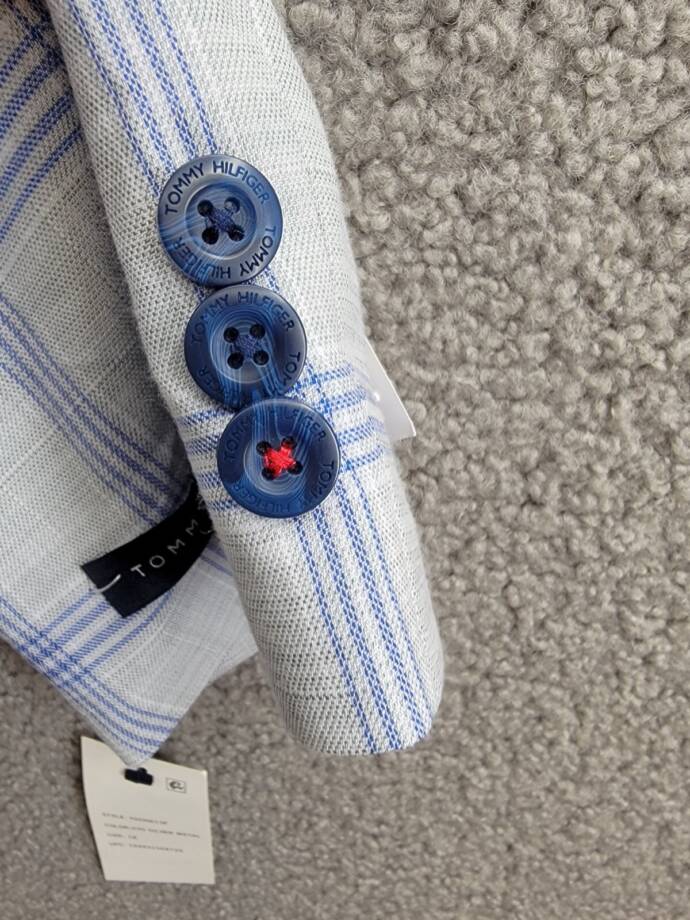 Tommy Hilfiger Modern-Fit Multi Windowpane Sport Coat Big Boys 18 Silver/Blue
