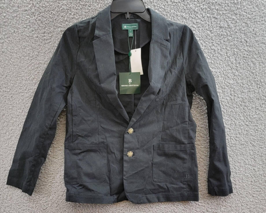 B by Brooks Brothers Long Sleeve Woven Twill Blazer Big Boys 14Y Black Solid