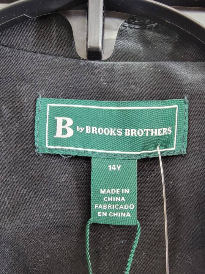 B by Brooks Brothers Long Sleeve Woven Twill Blazer Big Boys 14Y Black Solid