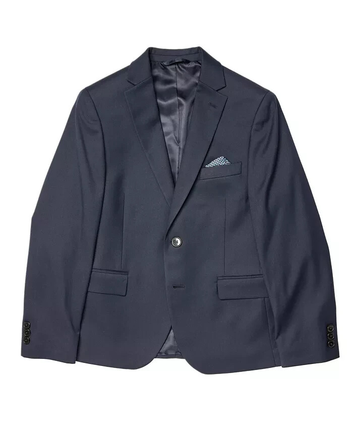 Lauren Ralph Lauren Husky Solid Classic Sport Coat Big Boys 20H Navy Notch Lapel