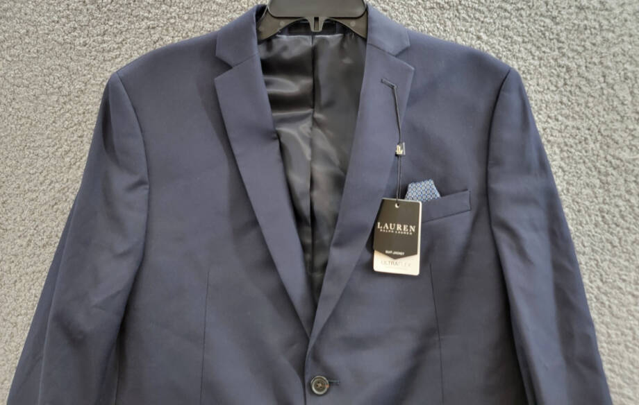 Lauren Ralph Lauren Husky Solid Classic Sport Coat Big Boys 20H Navy Notch Lapel