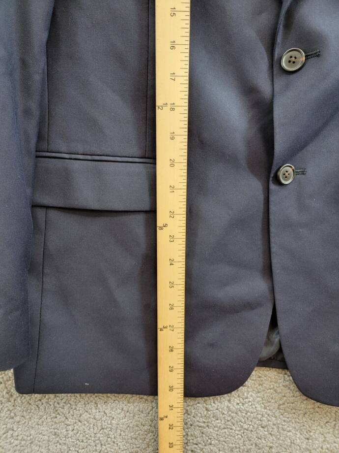 Lauren Ralph Lauren Husky Solid Classic Sport Coat Big Boys 20H Navy Notch Lapel
