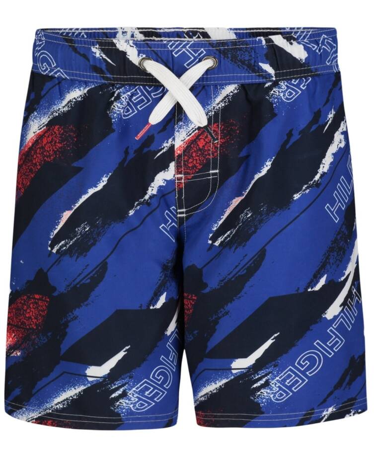 Tommy Hilfiger Wave All Over Print Swim Trunks Big Boys XL 18/20 Surf the Web