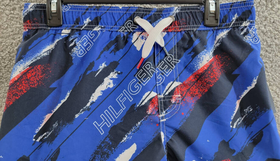 Tommy Hilfiger Wave All Over Print Swim Trunks Big Boys XL 18/20 Surf the Web