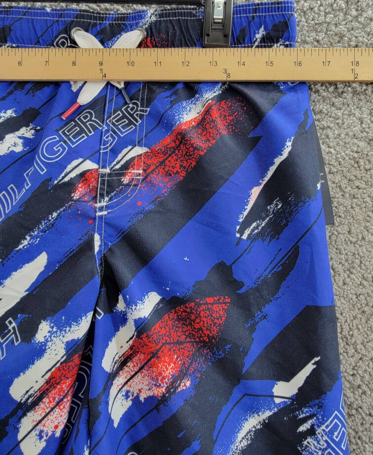 Tommy Hilfiger Wave All Over Print Swim Trunks Big Boys XL 18/20 Surf the Web