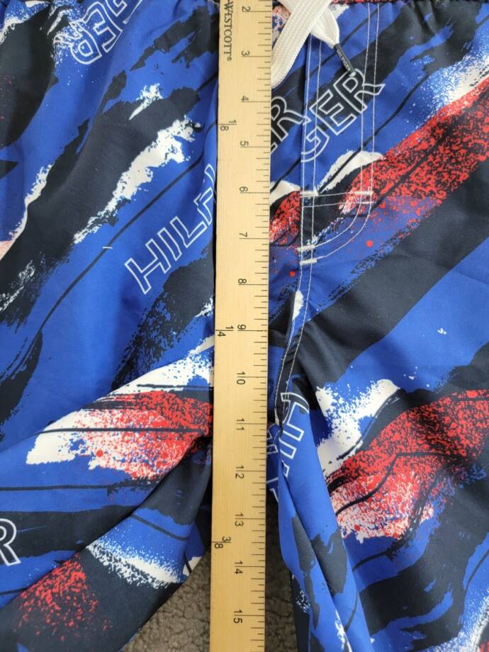 Tommy Hilfiger Wave All Over Print Swim Trunks Big Boys XL 18/20 Surf the Web