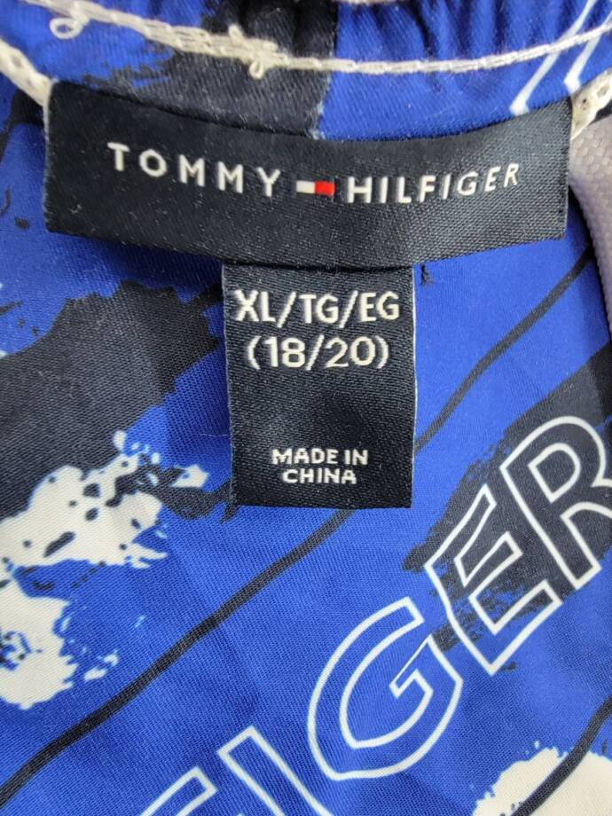 Tommy Hilfiger Wave All Over Print Swim Trunks Big Boys XL 18/20 Surf the Web