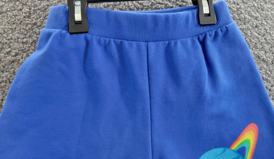 Versace Saturn Logo Print Sweats Shorts Boys' 5 Bright Blue Elastic Waist PullOn