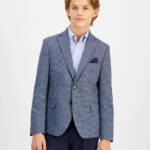 B By Brooks Brothers Classic Stretch Suit Jacket Big Boys 20R Navy/Light Blue