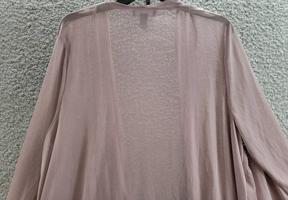 R & M Richards Plus Size Metallic-Threaded Jacket Women's 14W Mauve Open Front