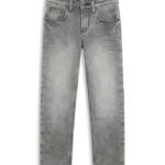 BOSS Regular Fit Jeans Big Boys' 14Y Denim Gray Faded Button Zipped Closure