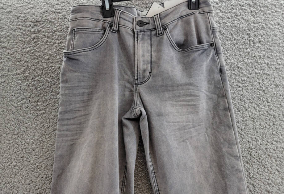 BOSS Regular Fit Jeans Big Boys' 14Y Denim Gray Faded Button Zipped Closure