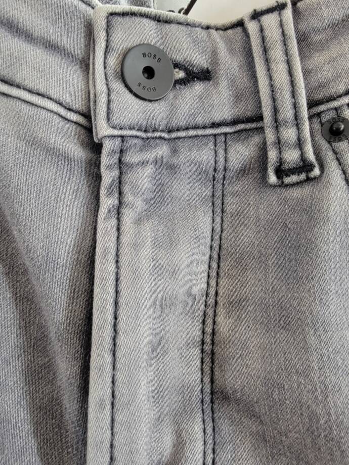 BOSS Regular Fit Jeans Big Boys' 14Y Denim Gray Faded Button Zipped Closure