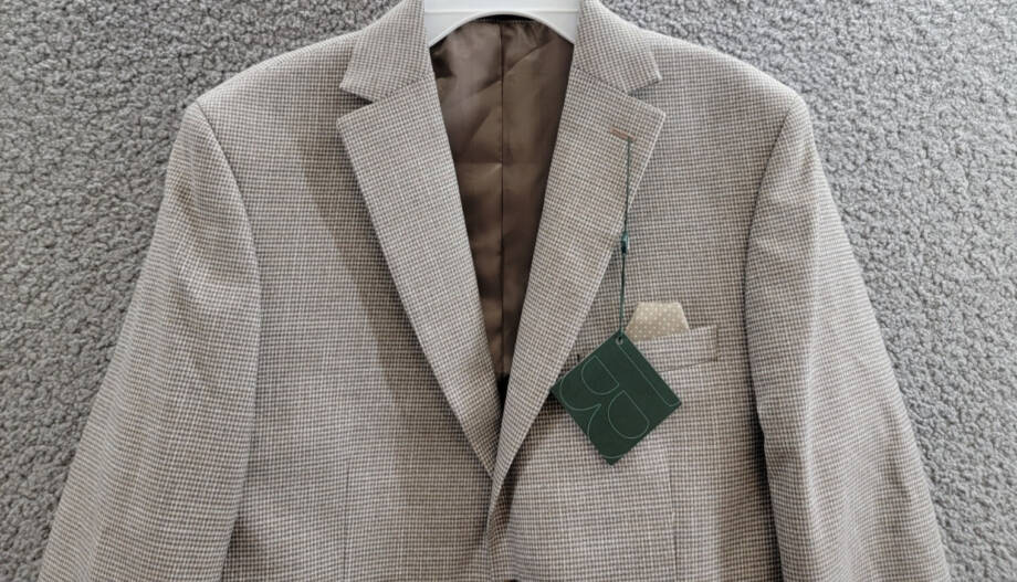 B By Brooks Brothers Classic Stretch Suit Jacket Big Boys 18R Brown/Cream L/S