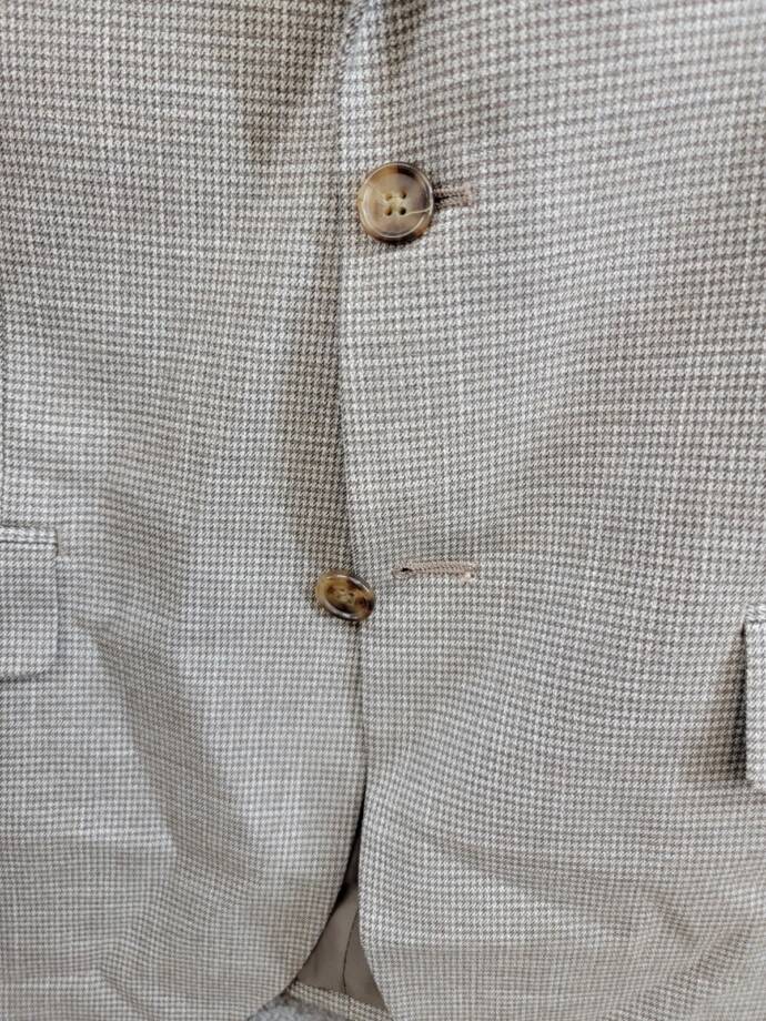 B By Brooks Brothers Classic Stretch Suit Jacket Big Boys 18R Brown/Cream L/S