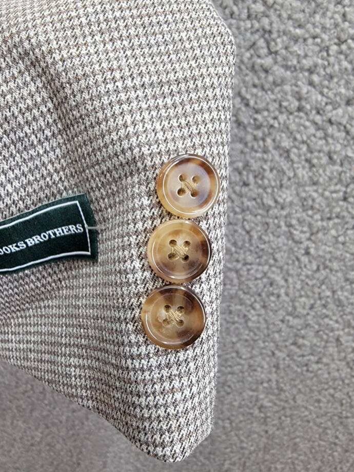 B By Brooks Brothers Classic Stretch Suit Jacket Big Boys 18R Brown/Cream L/S