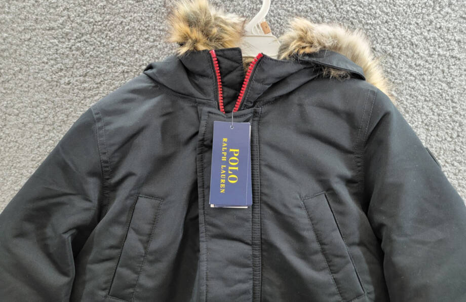Polo Ralph Lauren Artificial-fur-Trim Down Parka Jacket Boys 6 Black Zip Snap