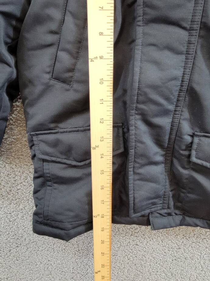 Polo Ralph Lauren Artificial-fur-Trim Down Parka Jacket Boys 6 Black Zip Snap