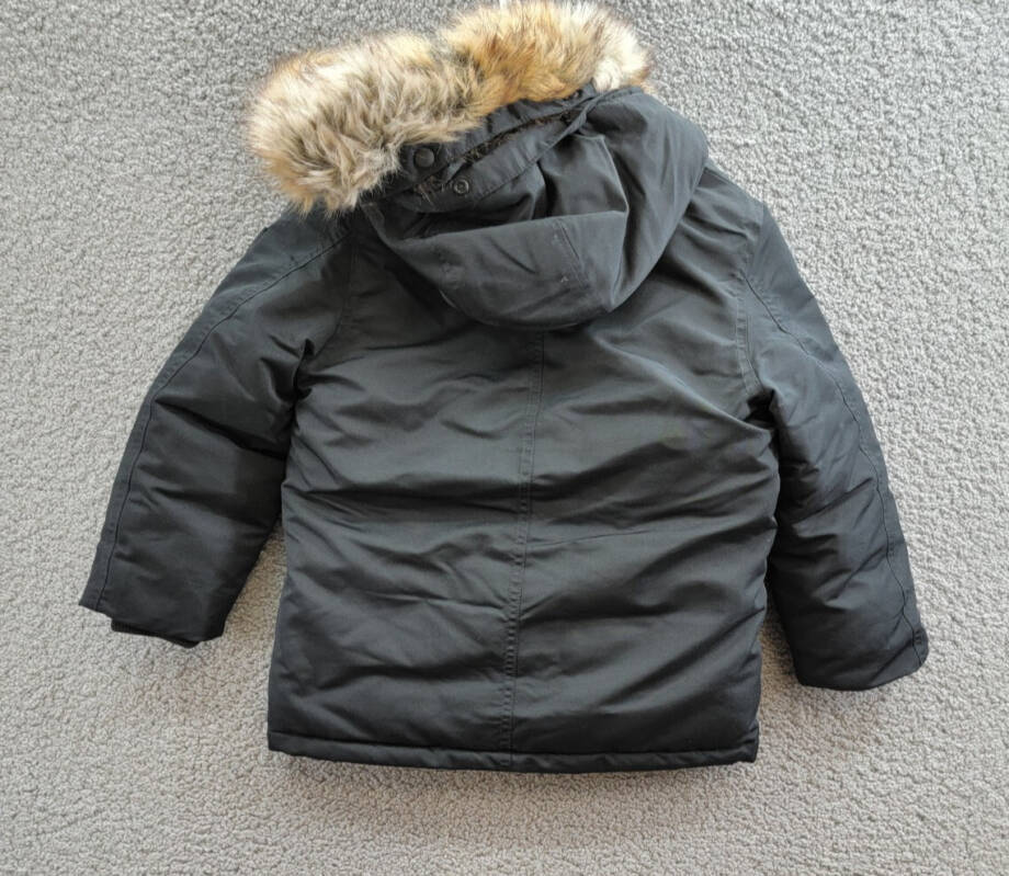 Polo Ralph Lauren Artificial-fur-Trim Down Parka Jacket Boys 6 Black Zip Snap