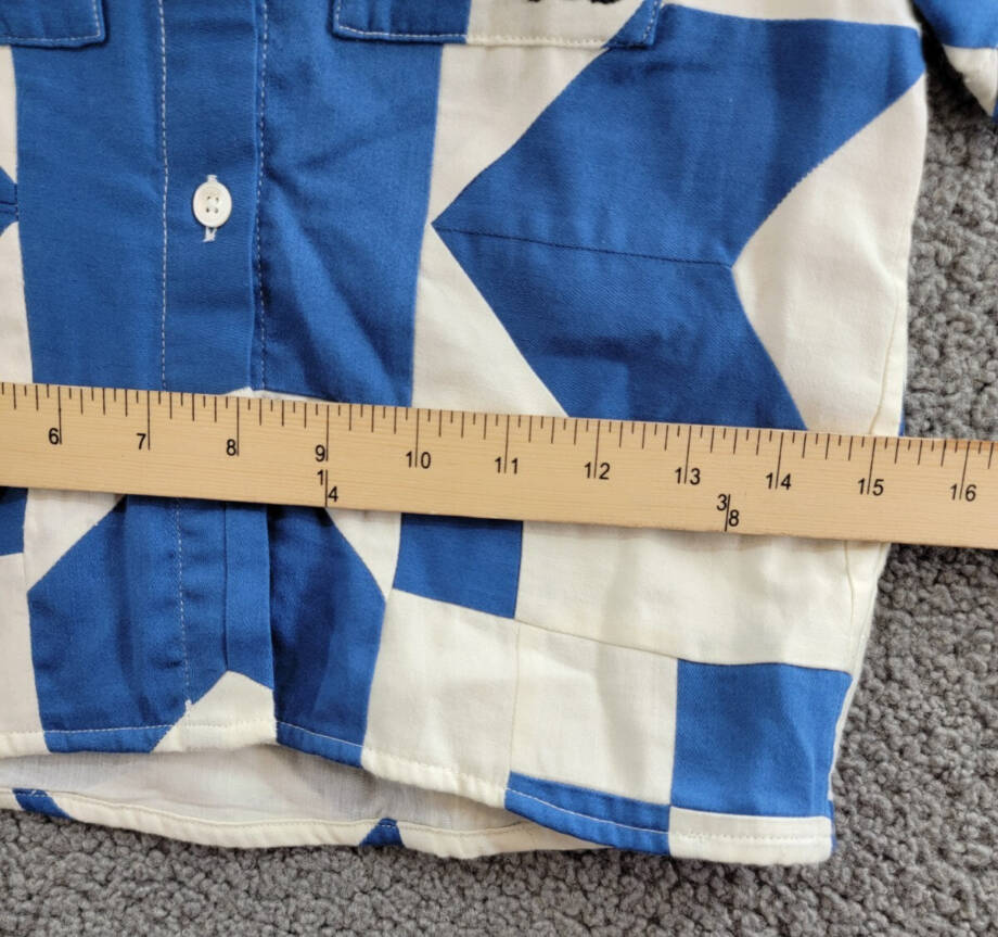 Sea Tanya Patchwork Button-Up Shirt Girls' 6Y Blue/White Pocket Short Sleeve