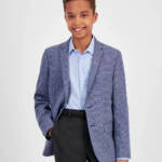 Michael Kors Classic Fit Stretch Suit Jacket Big Boys 20R Blue Button Front L/S