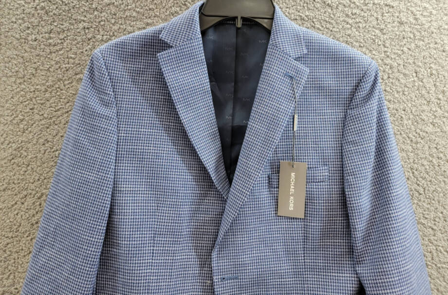 Michael Kors Classic Fit Stretch Suit Jacket Big Boys 20R Blue Button Front L/S