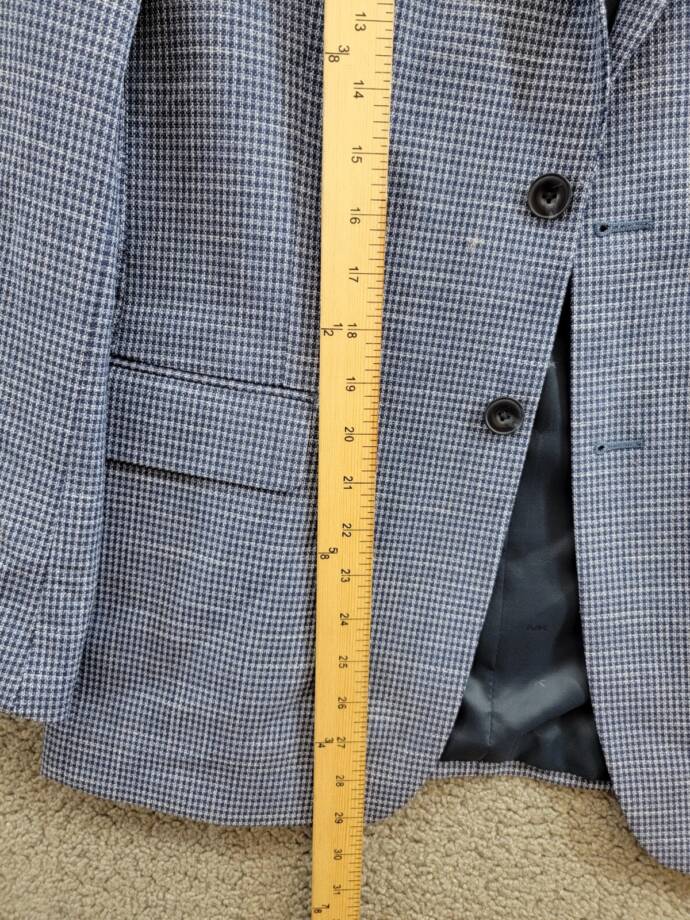 Michael Kors Classic Fit Stretch Suit Jacket Big Boys 20R Blue Button Front L/S