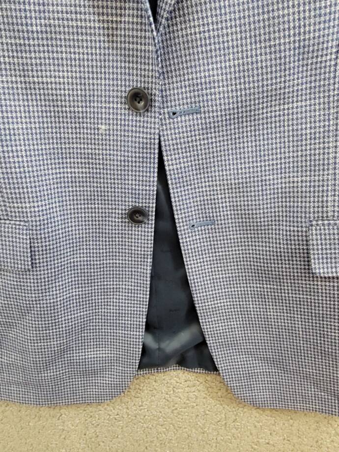 Michael Kors Classic Fit Stretch Suit Jacket Big Boys 20R Blue Button Front L/S