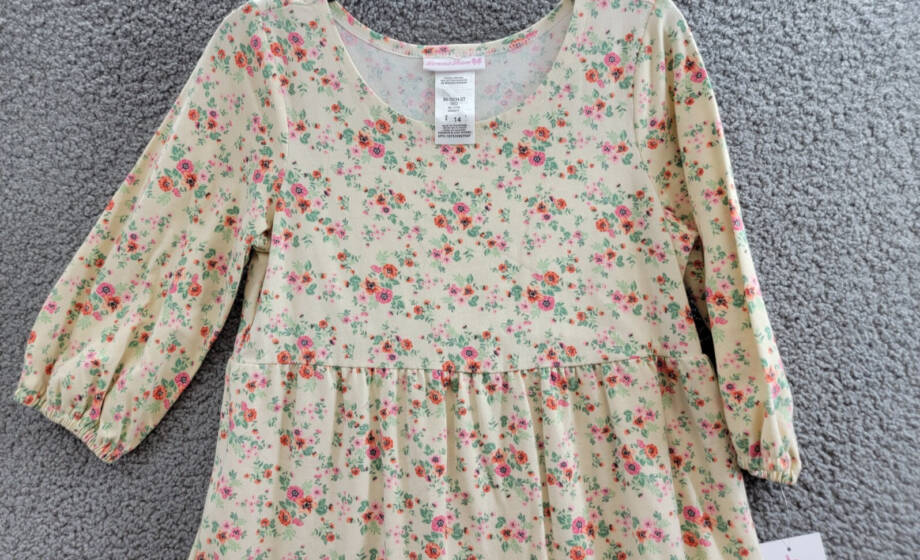 Bonnie Jean Floral Quarter Sleeve Knit Tiered Dress Big Girls' 14 Ivory Multi