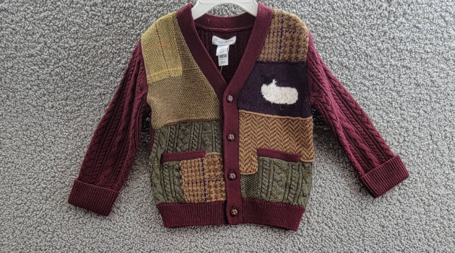 Ralph Lauren Wool Blend Patchwork V-Neck Cardigan Baby Boys' 18-24Mos Multi L/S