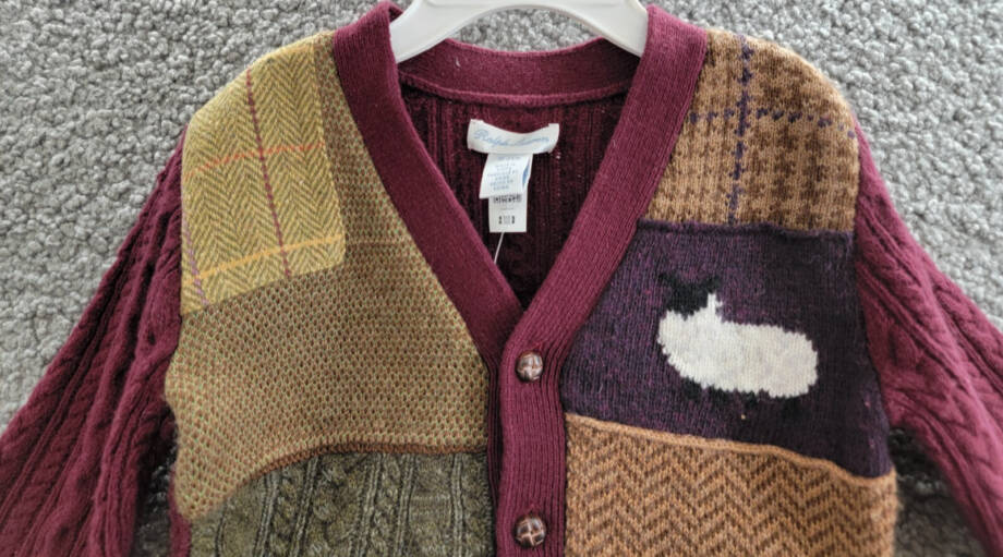 Ralph Lauren Wool Blend Patchwork V-Neck Cardigan Baby Boys' 18-24Mos Multi L/S