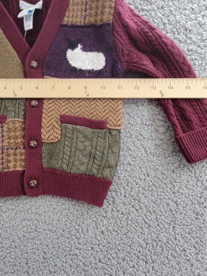 Ralph Lauren Wool Blend Patchwork V-Neck Cardigan Baby Boys' 18-24Mos Multi L/S
