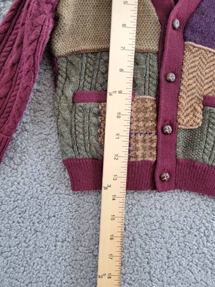Ralph Lauren Wool Blend Patchwork V-Neck Cardigan Baby Boys' 18-24Mos Multi L/S