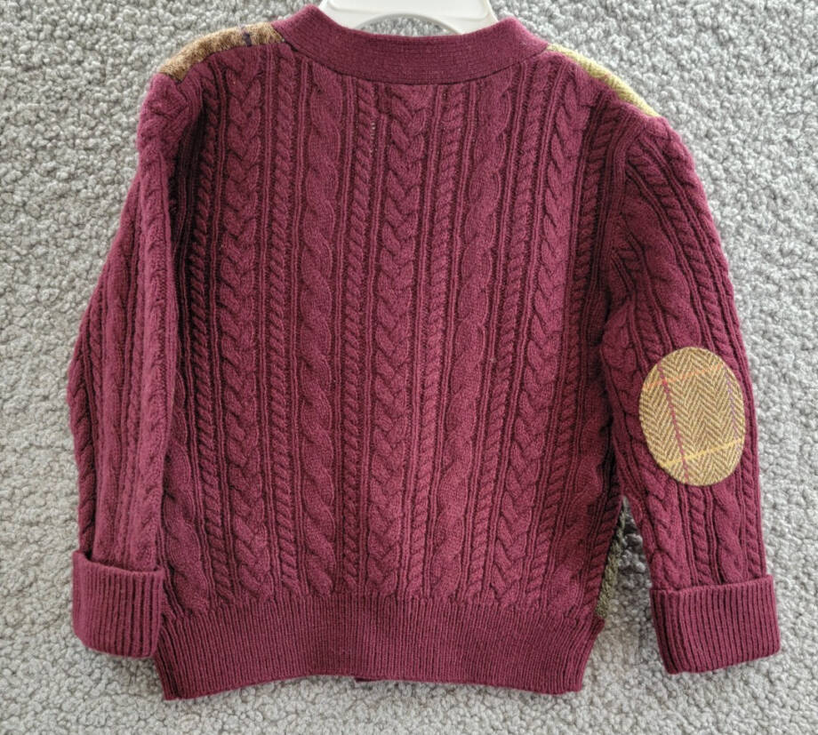 Ralph Lauren Wool Blend Patchwork V-Neck Cardigan Baby Boys' 18-24Mos Multi L/S