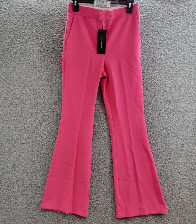 French Connection Whisper Flared Office Dress Pants Women's 0 Raspberry Sorbet