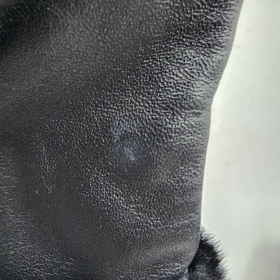Charter Club Faux Fur-Cuff Leather Gloves Women's M Black Touchscreen Friendly