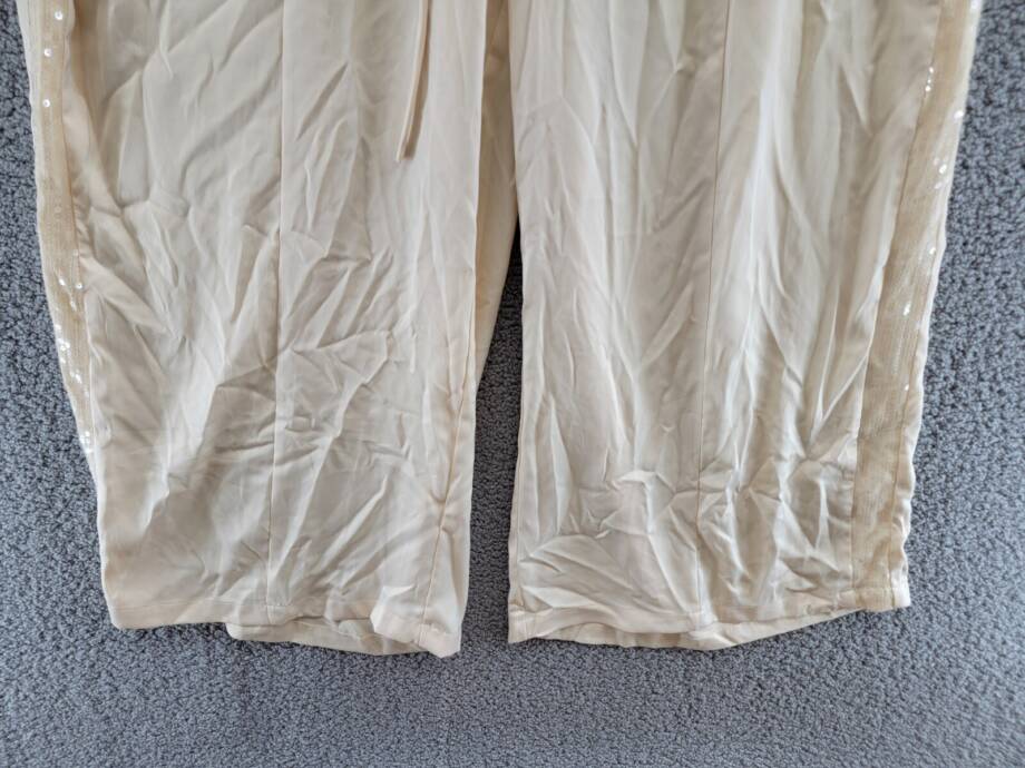 Nina Parker Plus Size Sequin-Stripe Wide-Leg Pants Women's 1X Wheat Pull On