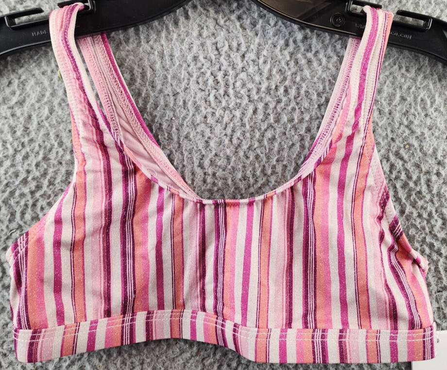 Splendid Lurex Striped Two Piece Swimsuit Girls' 10 Multi Scoop Neck Pullover~