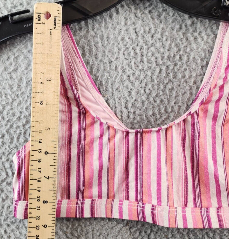 Splendid Lurex Striped Two Piece Swimsuit Girls' 10 Multi Scoop Neck Pullover~